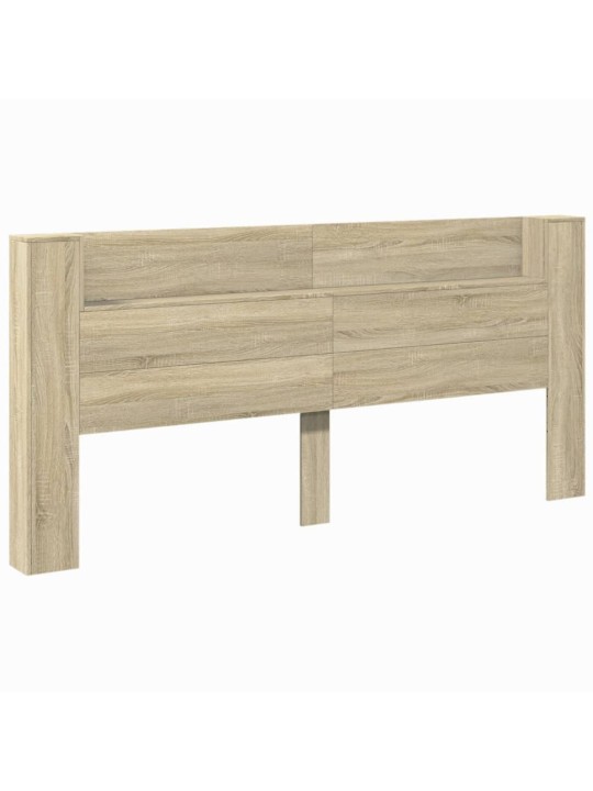 Čelo postele úložný prostor a LED dub sonoma 220x16,5x103,5 cm