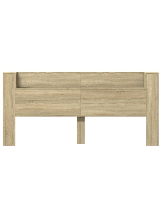 Čelo postele úložný prostor a LED dub sonoma 220x16,5x103,5 cm