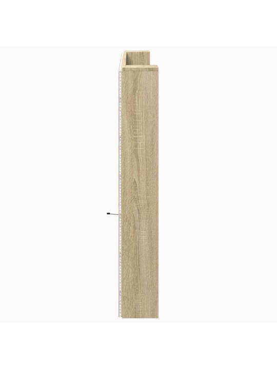 Čelo postele úložný prostor a LED dub sonoma 220x16,5x103,5 cm