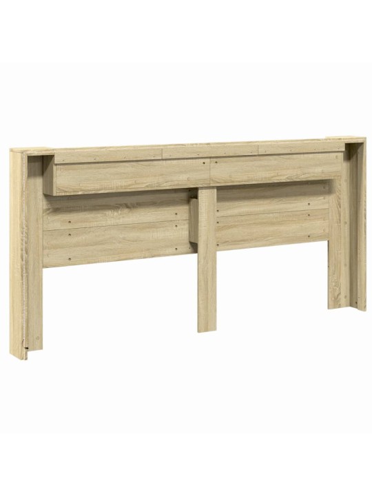 Čelo postele úložný prostor a LED dub sonoma 220x16,5x103,5 cm