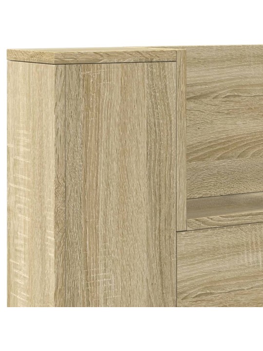 Čelo postele úložný prostor a LED dub sonoma 220x16,5x103,5 cm