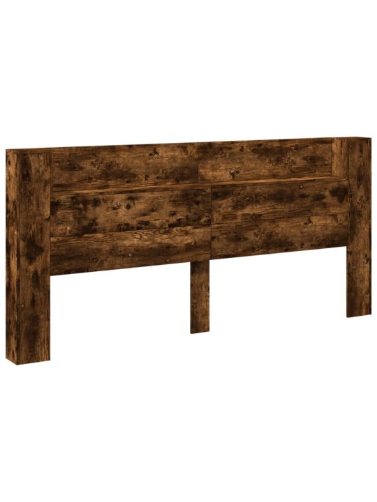 Čelo postele úložný prostor a led kouřový dub 220x16,5x103,5 cm