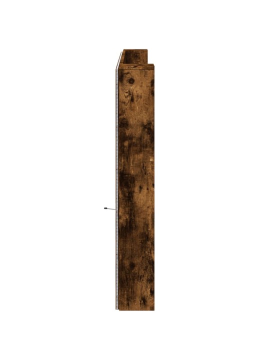 Čelo postele úložný prostor a led kouřový dub 220x16,5x103,5 cm