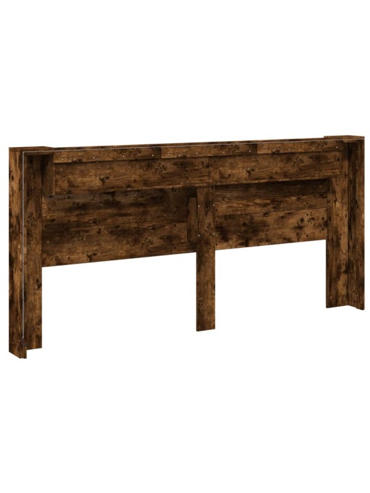 Čelo postele úložný prostor a led kouřový dub 220x16,5x103,5 cm