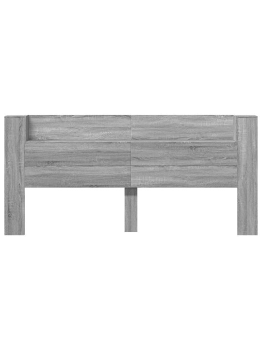Čelo postele úložný prostor a led šedé sonoma 220x16,5x103,5 cm
