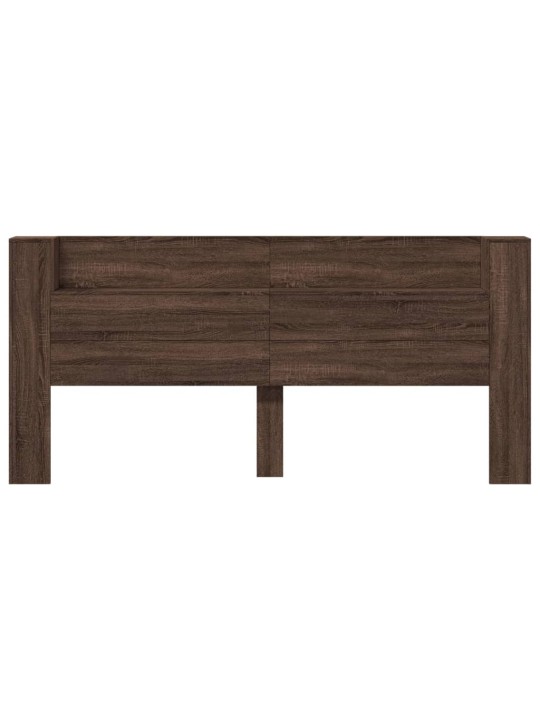 Čelo postele úložný prostor a led hnědý dub 220x16,5x103,5 cm