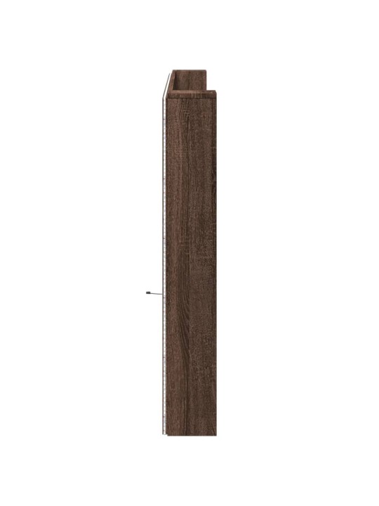 Čelo postele úložný prostor a led hnědý dub 220x16,5x103,5 cm