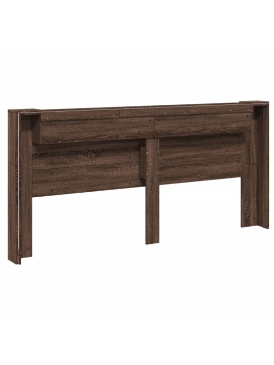 Čelo postele úložný prostor a led hnědý dub 220x16,5x103,5 cm