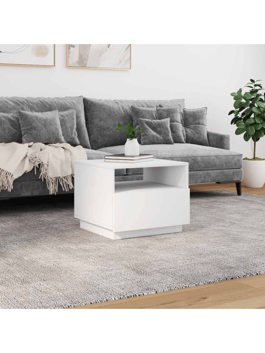 Konferenční stolek s LED osvětlením bílý 50 x 49 x 40 cm