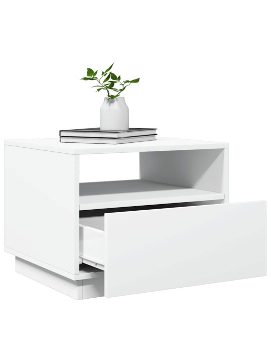 Konferenční stolek s LED osvětlením bílý 50 x 49 x 40 cm
