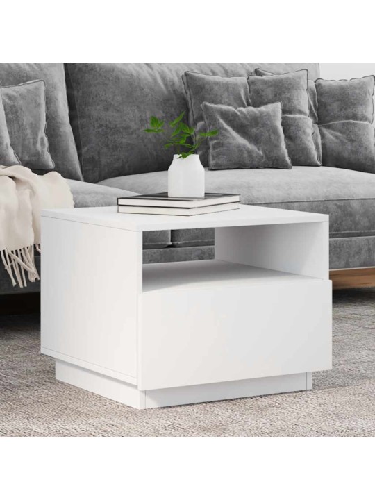 Konferenční stolek s LED osvětlením bílý 50 x 49 x 40 cm