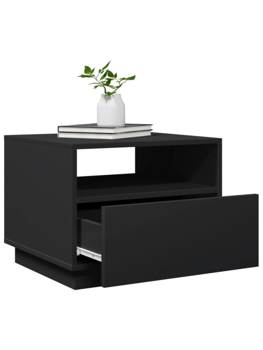 Konferenční stolek s LED osvětlením černý 50 x 49 x 40 cm
