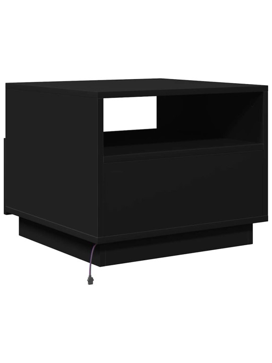 Konferenční stolek s LED osvětlením černý 50 x 49 x 40 cm
