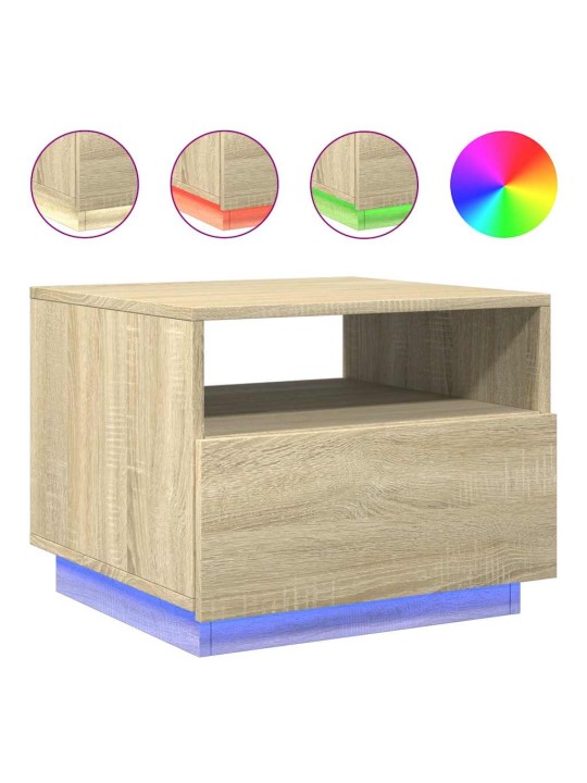 Konferenční stolek s LED osvětlením dub sonoma 50 x 49 x 40 cm