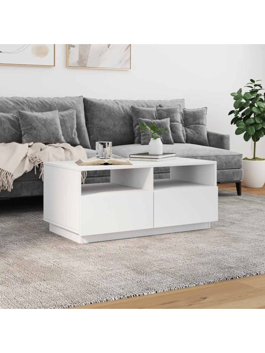 Konferenční stolek s LED osvětlením bílý 90 x 49 x 40 cm
