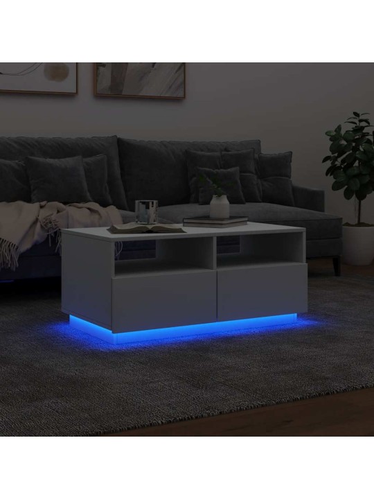Konferenční stolek s LED osvětlením bílý 90 x 49 x 40 cm
