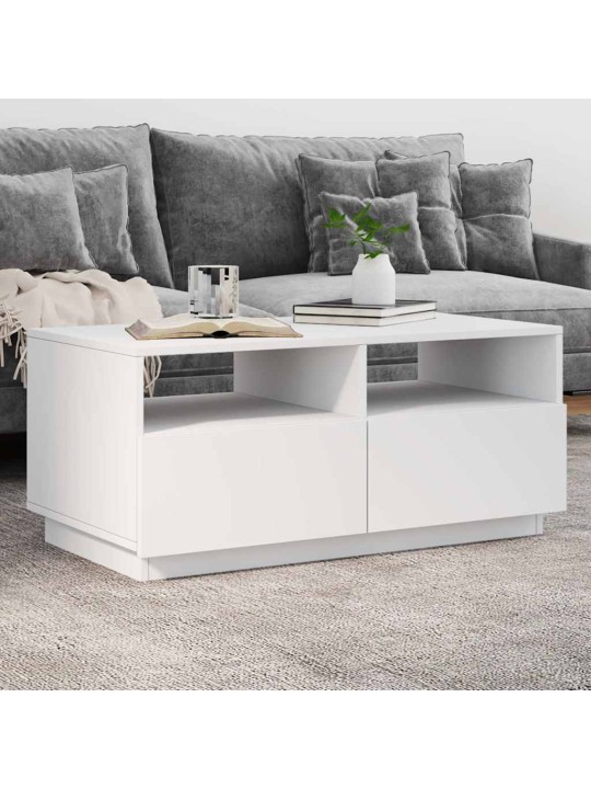 Konferenční stolek s LED osvětlením bílý 90 x 49 x 40 cm