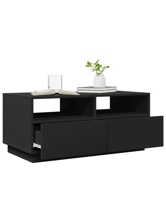 Konferenční stolek s LED osvětlením černý 90 x 49 x 40 cm