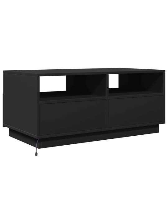 Konferenční stolek s LED osvětlením černý 90 x 49 x 40 cm