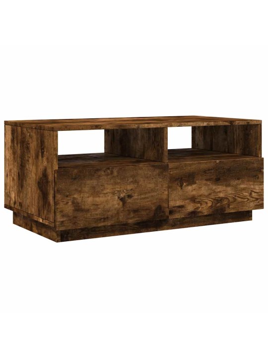 Konferenční stolek s LED osvětlením kouřový dub 90 x 49 x 40 cm