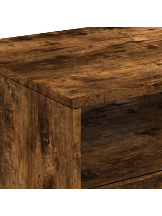 Konferenční stolek s LED osvětlením kouřový dub 90 x 49 x 40 cm