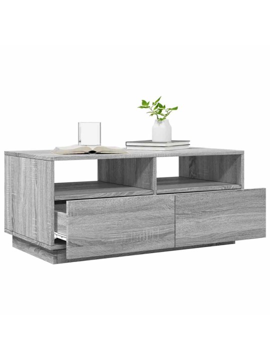 Konferenční stolek s LED osvětlením šedý sonoma 90 x 49 x 40 cm