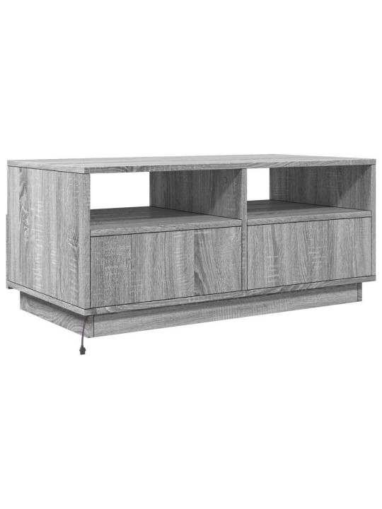 Konferenční stolek s LED osvětlením šedý sonoma 90 x 49 x 40 cm