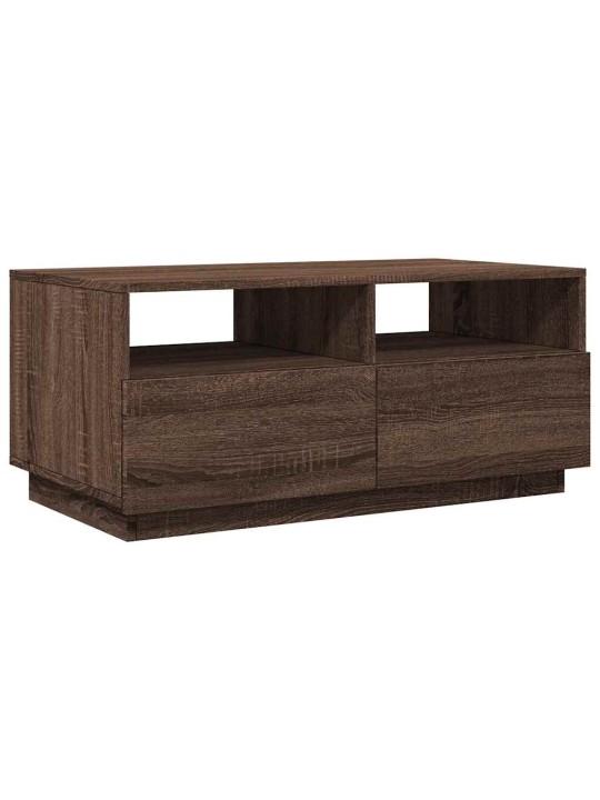 Konferenční stolek s LED osvětlením hnědý dub 90 x 49 x 40 cm