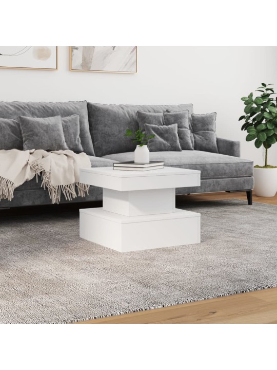 Konferenční stolek s LED osvětlením bílý 50 x 50 x 40 cm