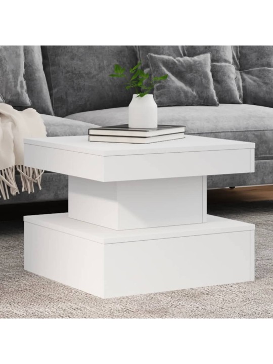 Konferenční stolek s LED osvětlením bílý 50 x 50 x 40 cm