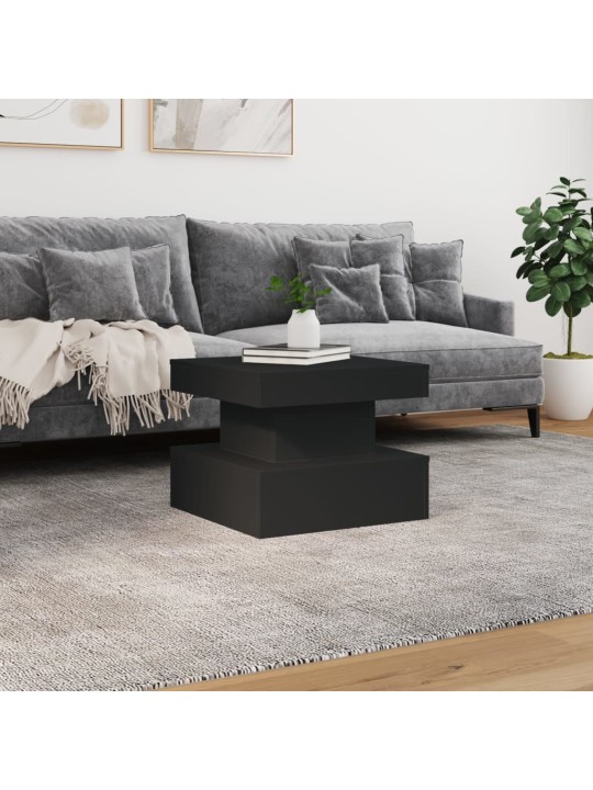 Konferenční stolek s LED osvětlením černý 50 x 50 x 40 cm