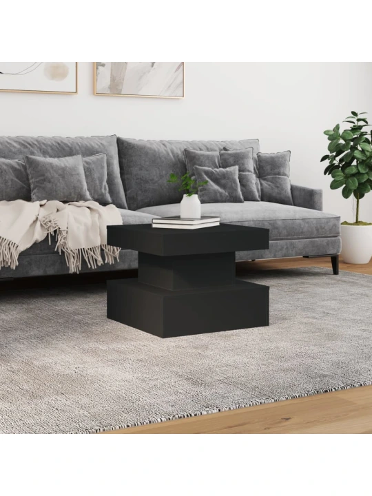 Konferenční stolek s LED osvětlením černý 50 x 50 x 40 cm