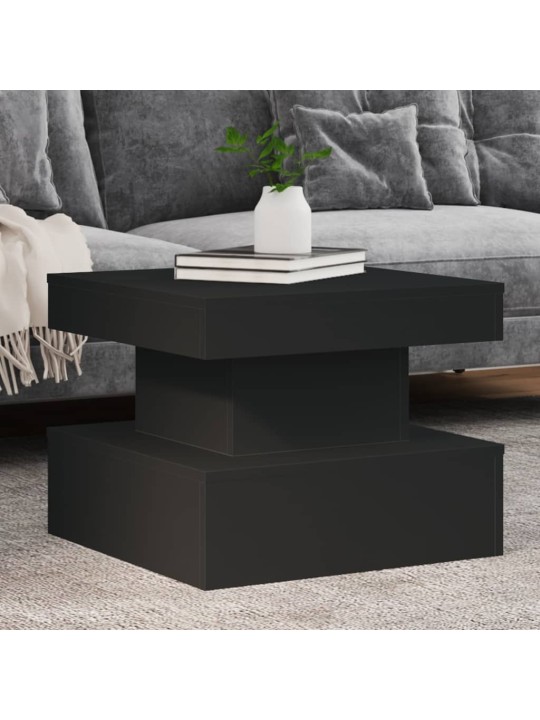 Konferenční stolek s LED osvětlením černý 50 x 50 x 40 cm