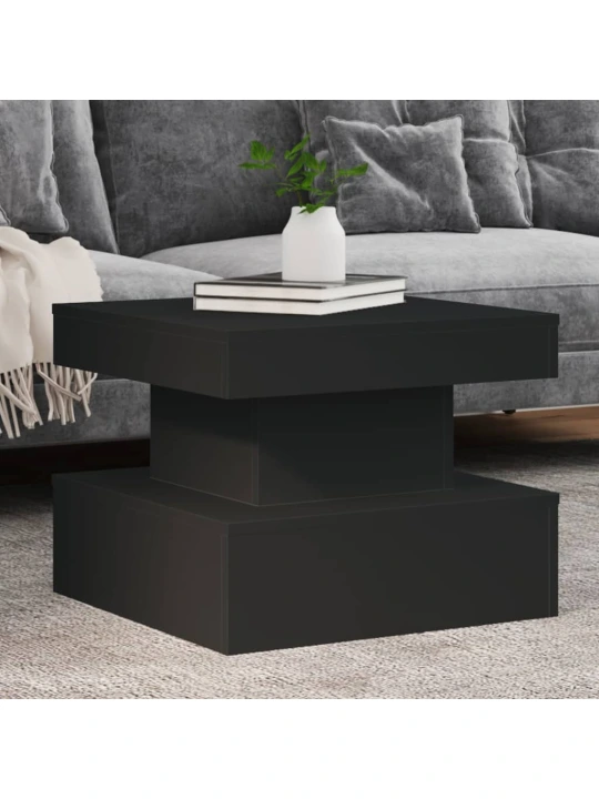 Konferenční stolek s LED osvětlením černý 50 x 50 x 40 cm