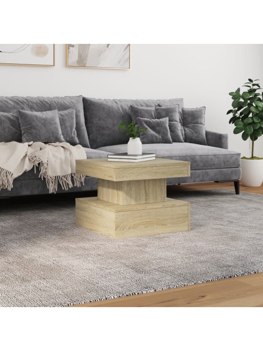 Konferenční stolek s LED osvětlením dub sonoma 50 x 50 x 40 cm