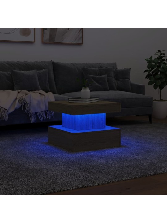 Konferenční stolek s LED osvětlením dub sonoma 50 x 50 x 40 cm