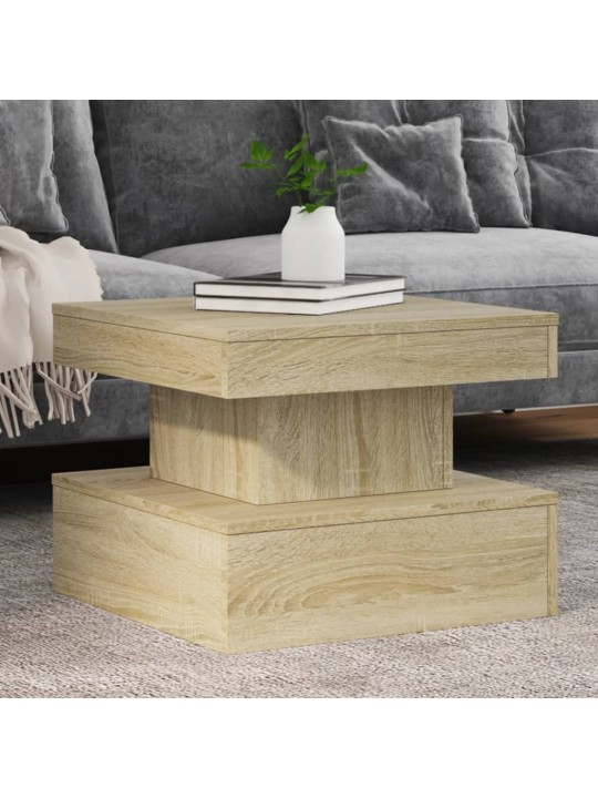 Konferenční stolek s LED osvětlením dub sonoma 50 x 50 x 40 cm