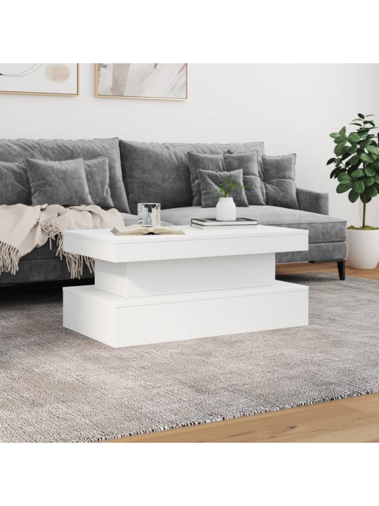 Konferenční stolek s LED osvětlením bílý 90 x 50 x 40 cm