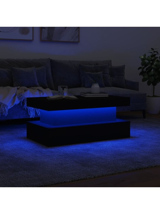 Konferenční stolek s LED osvětlením bílý 90 x 50 x 40 cm