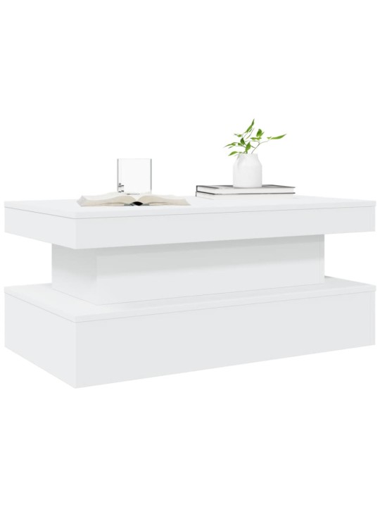 Konferenční stolek s LED osvětlením bílý 90 x 50 x 40 cm