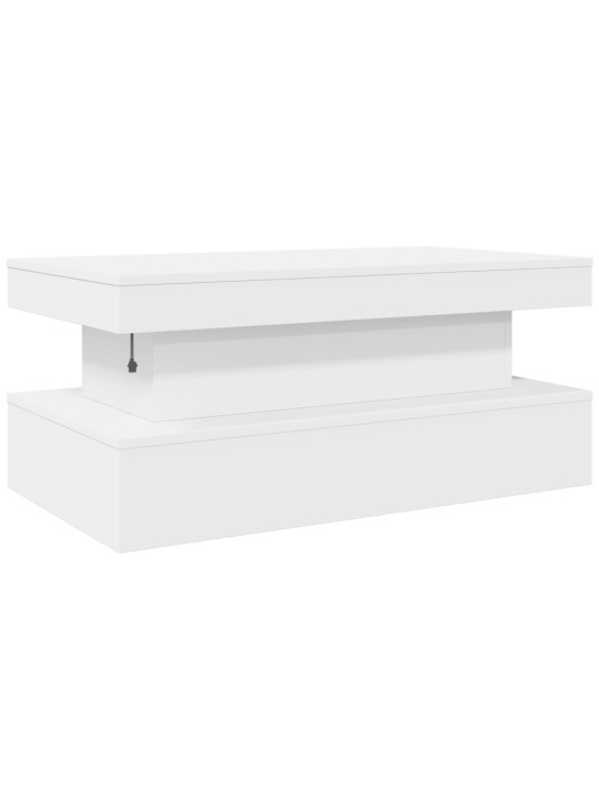 Konferenční stolek s LED osvětlením bílý 90 x 50 x 40 cm