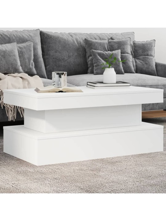 Konferenční stolek s LED osvětlením bílý 90 x 50 x 40 cm