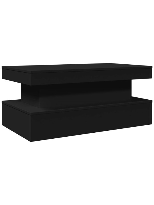 Konferenční stolek s LED osvětlením černý 90 x 50 x 40 cm