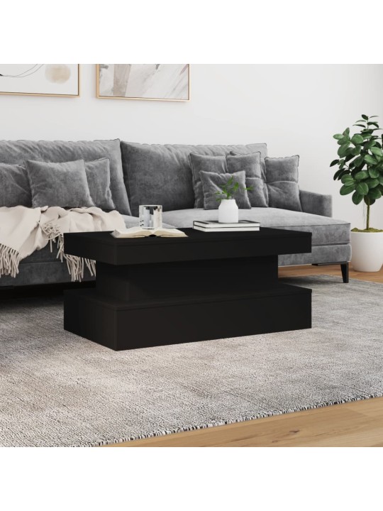 Konferenční stolek s LED osvětlením černý 90 x 50 x 40 cm