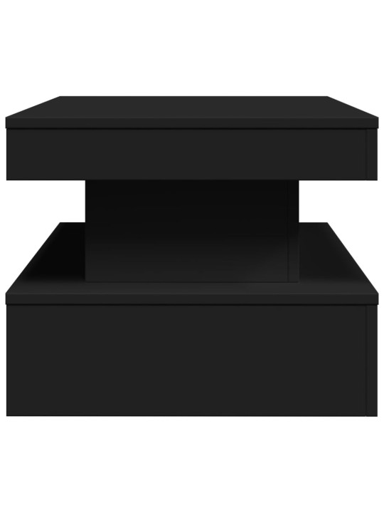 Konferenční stolek s LED osvětlením černý 90 x 50 x 40 cm