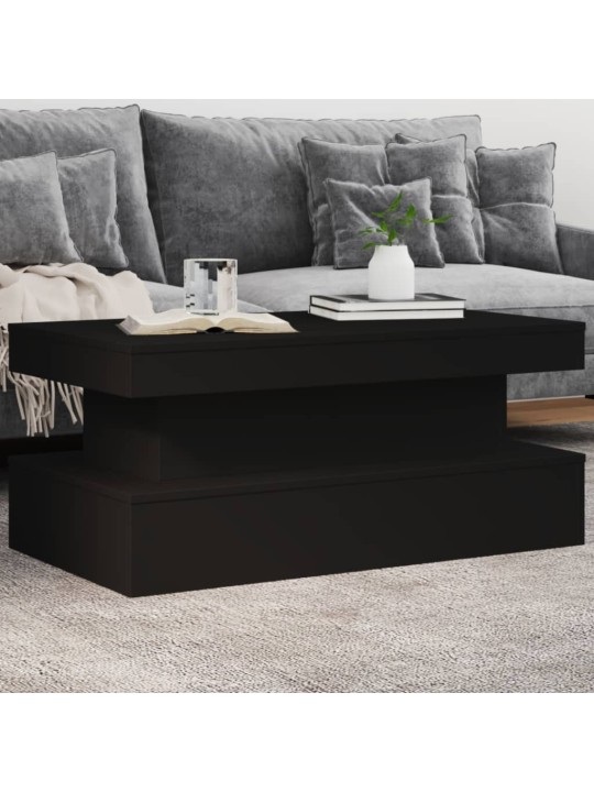 Konferenční stolek s LED osvětlením černý 90 x 50 x 40 cm