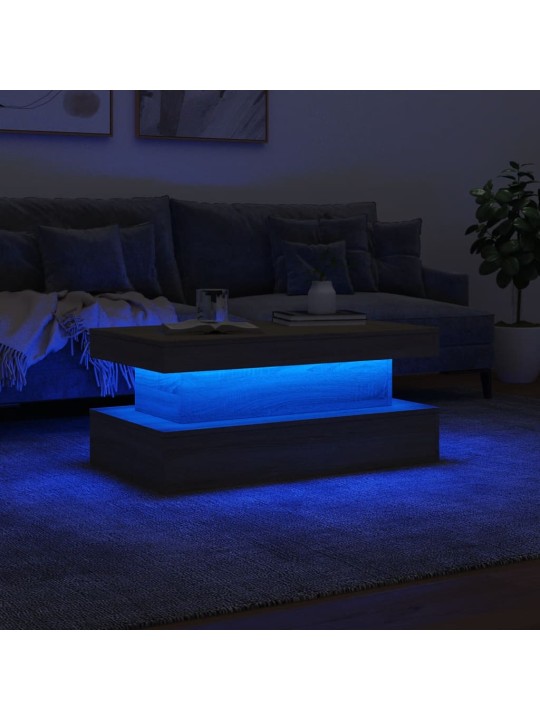 Konferenční stolek s LED osvětlením dub sonoma 90 x 50 x 40 cm