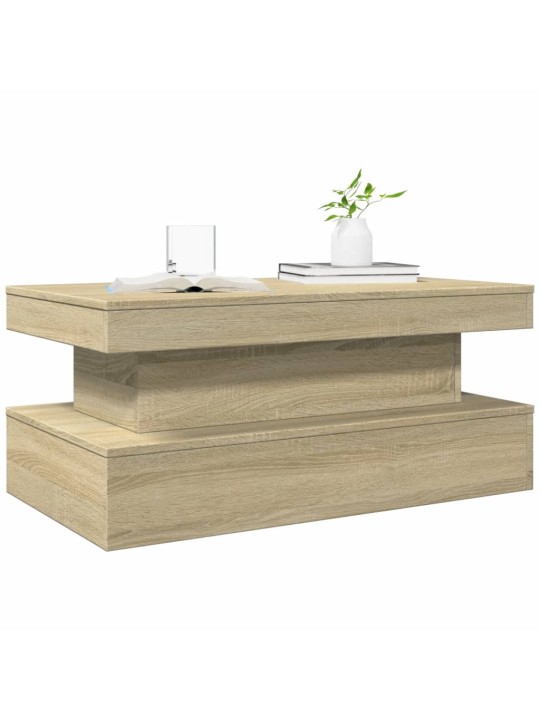 Konferenční stolek s LED osvětlením dub sonoma 90 x 50 x 40 cm