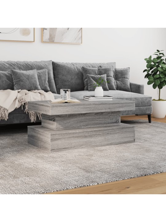 Konferenční stolek s led osvětlením šedý sonoma 90 x 50 x 40 cm