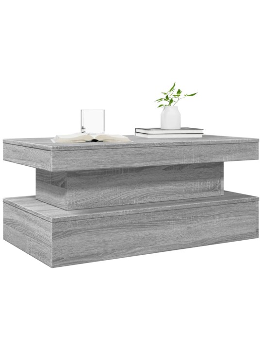 Konferenční stolek s led osvětlením šedý sonoma 90 x 50 x 40 cm